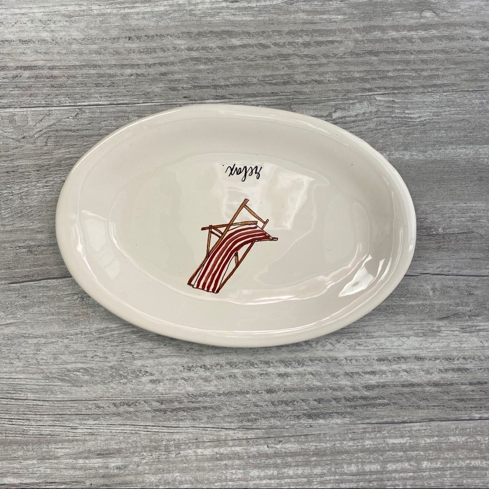 NWOT Rae Dunn Artisan Oval Appetizer Plate Relax